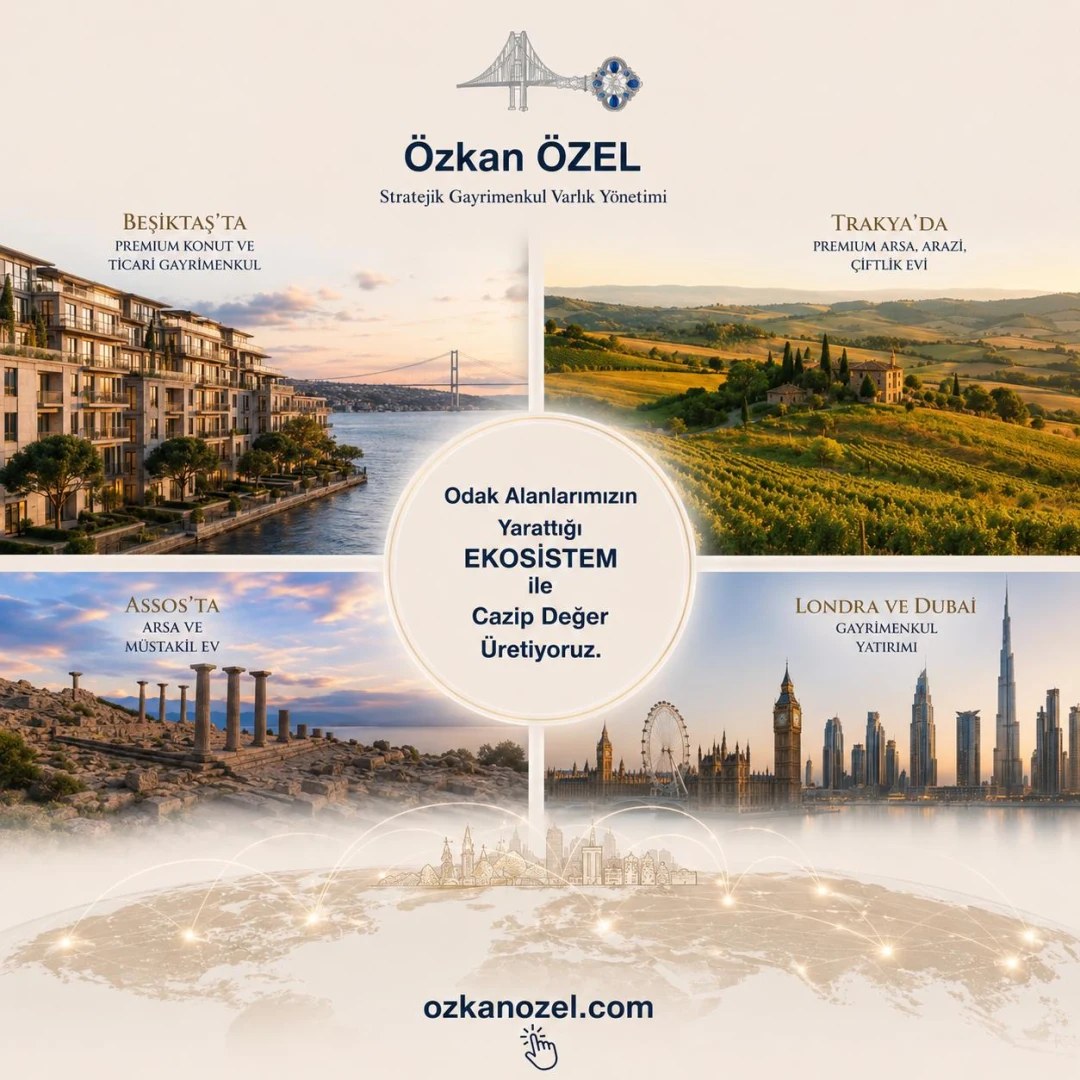 Ozkan Ozel real estate ecosystem — Besiktas premium residential and commercial property, Thrace premium land and farmhouses, Assos detached homes, London and Dubai investment Ozkan Ozel real estate ecosystem — Besiktas premium residential and commercial property, Thrace premium land and farmhouses, Assos detached homes, London and Dubai investment